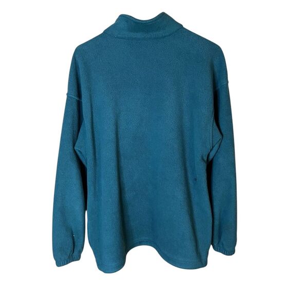 Vintage St Johns Bay SB Sport Mens Medium Teal Quarter Zip Fleece Pullover - Picture 7 of 7